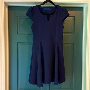 Textured navy dress, brand not listed. Fits S/M